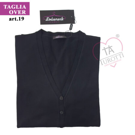 Cardigan Donna bottoni Cashmere art 19 Dolcemente Curvy  tinta unita - immagine 3