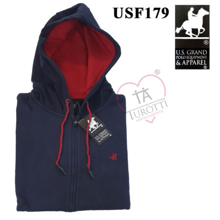 Felpa uomo con cappuccio  US Grand Polo Equipment & Apparel  colori assortiti USF179 - immagine 2
