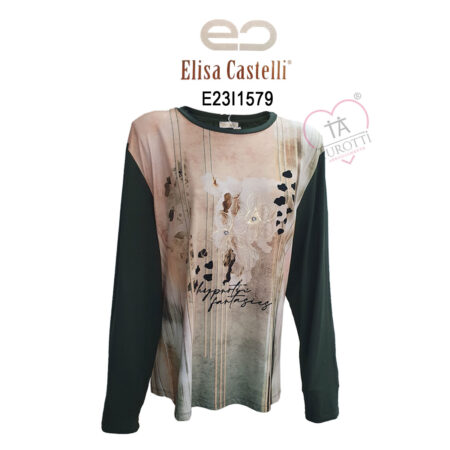 Maglia manica lunga donna girocollo Elisa Castelli E23I1579 taglia calibrata - immagine 5