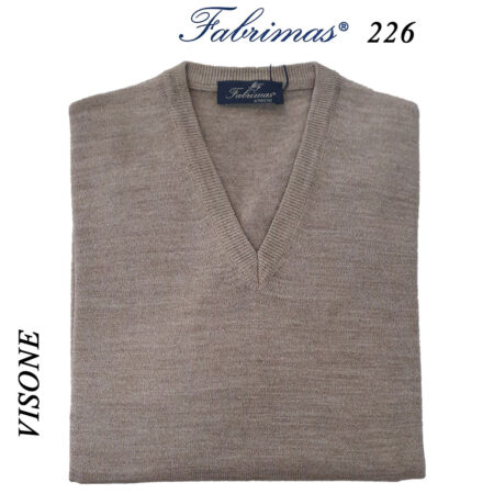 Maglia scollo V uomo Fabrimas 226  senza maniche misto lana - immagine 2