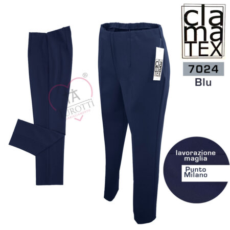 Pantalone Donna Classico Clamatex  art 7424 vari colori  lavorazione maglia Punto Milano taglia calibrata  dalla taglia 61 - immagine 6