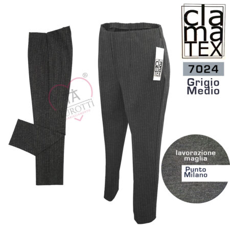 Pantalone Donna Classico Clamatex  art 7424 vari colori  lavorazione maglia Punto Milano taglia calibrata  dalla taglia 61 - immagine 2