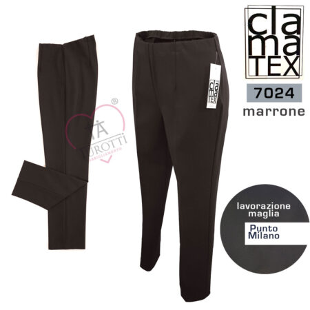 Pantalone Donna Classico Clamatex  art 7424 vari colori  lavorazione maglia Punto Milano taglia calibrata  dalla taglia 61 - immagine 3