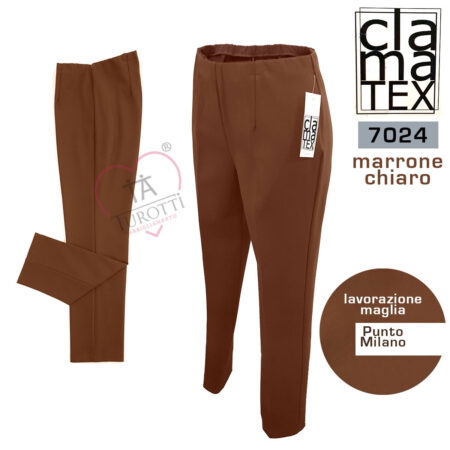 Pantalone Donna Classico Clamatex  art 7424 vari colori  lavorazione maglia Punto Milano taglia calibrata  dalla taglia 61 - immagine 7