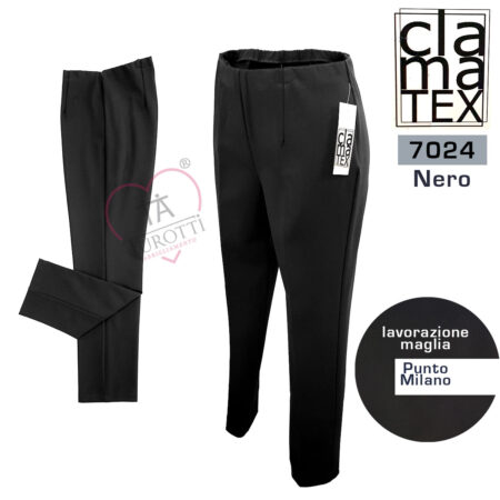 Pantalone Donna Classico Clamatex  art 7424 vari colori  lavorazione maglia Punto Milano taglia calibrata  dalla taglia 61 - immagine 4
