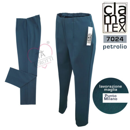 Pantalone Donna Classico Clamatex  art 7424 vari colori  lavorazione maglia Punto Milano taglia calibrata  dalla taglia 61 - immagine 5