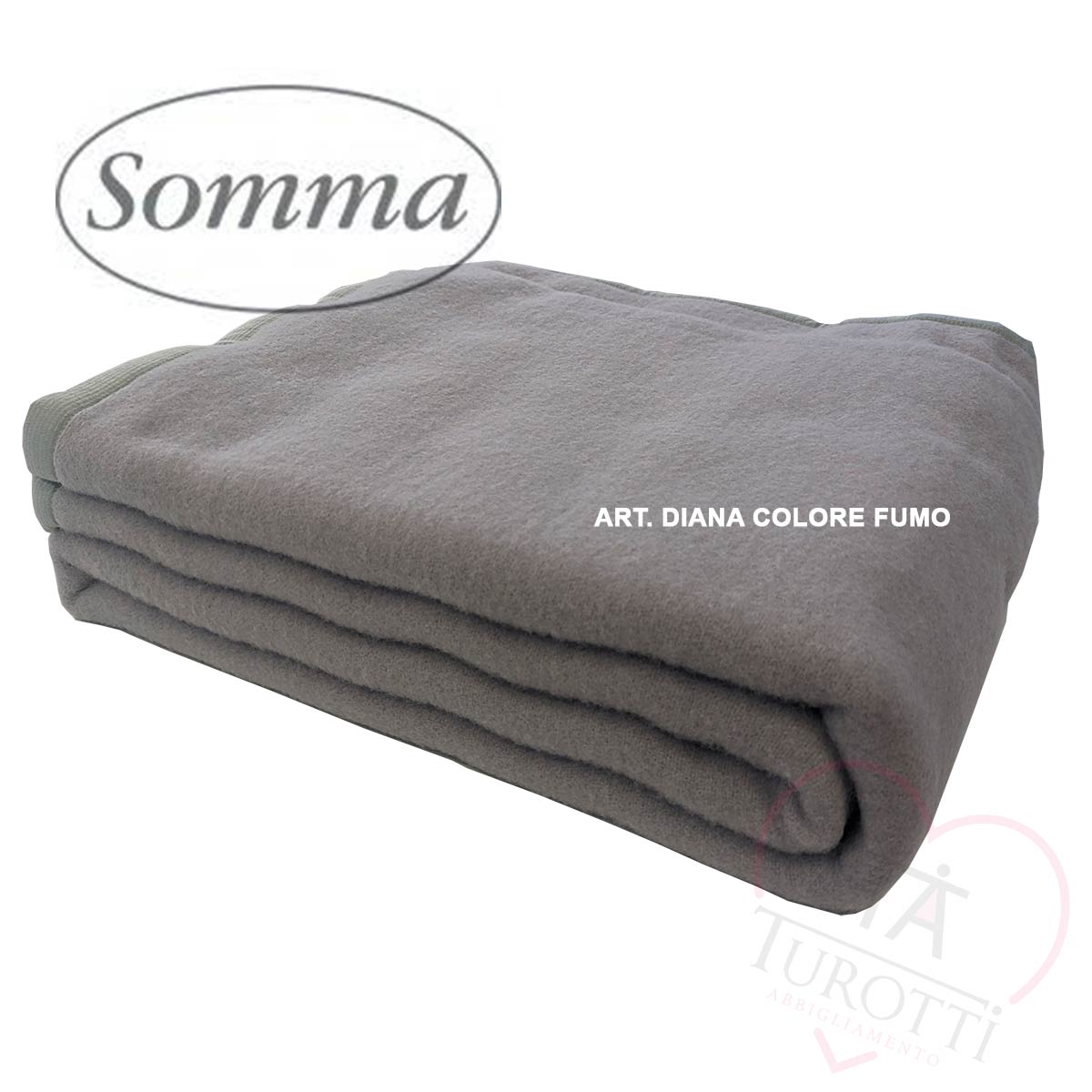 Coperta matrimoniale in lana Pamela bordata grigio 210x250