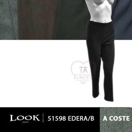 Pantalone donna  tessuto elasticizzati  Look art Edera/b  cod 51598 - immagine 2