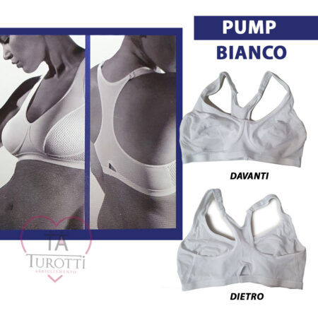 Gios Reggiseno Pump  Activity incrociato coppa B coppe sfoderate in cotone bianco - immagine 2
