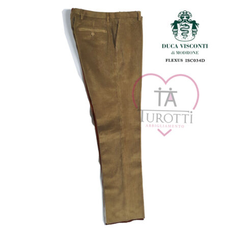 Pantaloni in velluto uomo  Duca Visconti di Modrone elasticizzato art Flexus 400 - modello  ISC034D - immagine 4