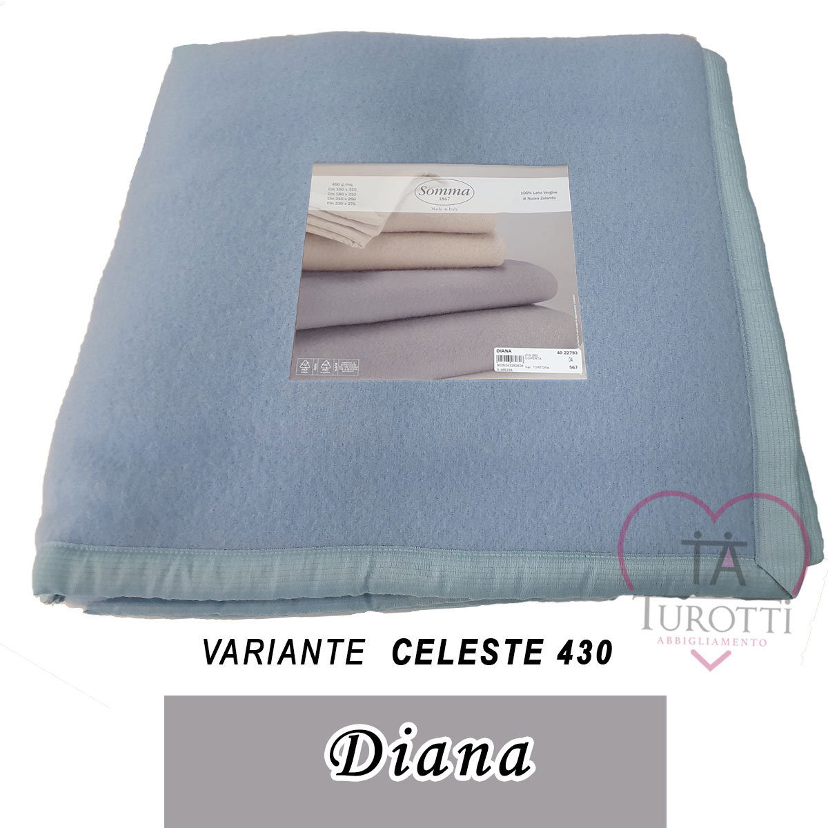 SOMMA coperta matrimoniale in lana articolo Diana