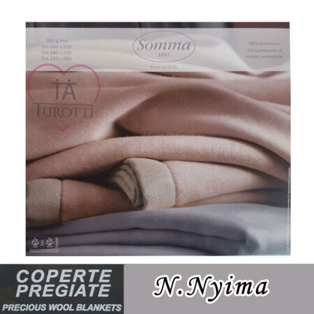 Somma coperta matrimoniale Nyima  variante colore naturale 210x250 coperte pregiate 95% cashmere, 5% lambswool di merino australiano - immagine 2