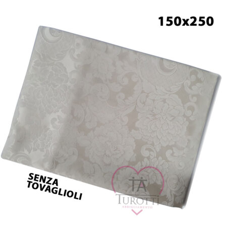 Tovaglia fiandra  senza tovaglioli  rettangolare 250x150 cm - immagine 2