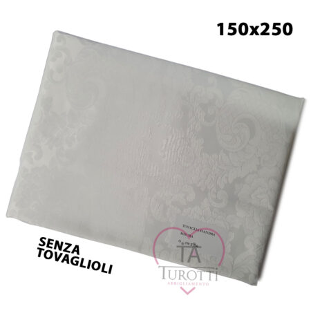 Tovaglia fiandra  senza tovaglioli  rettangolare 250x150 cm - immagine 3