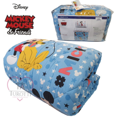 Trapunta singola Caleffi Mickey Mouse da bambino Linea Disney colore azzurro - immagine 2