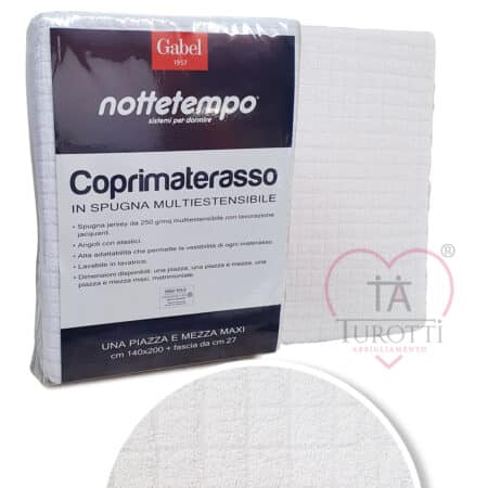 Coprimaterasso spugna jersey Gabel multiestensibile 1 piazza e mezza  maxi 15830 Nottetempo  Sistemi per Dormire - immagine 2