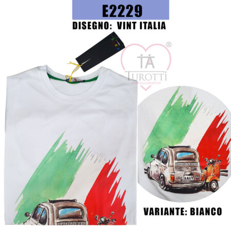 T-Shirt  girocollo uomo Easy  art E2229 disegno Vintage Italia  taglie maxi - immagine 2