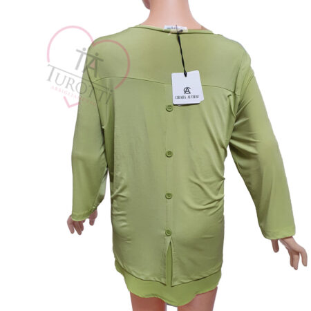 Casacca Manica lunga Donna art MA756 Chiara Autieri allacciatura dietro  variante pistacchio - immagine 3