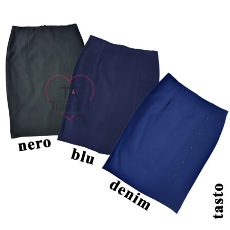 Gonna tubino elegante perline art tasto Elena variante denim - immagine 4