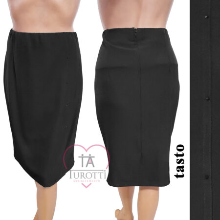 Gonna tubino elegante perline art tasto Elena variante denim - immagine 3
