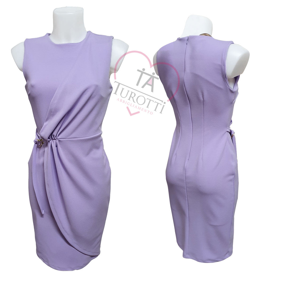 Rinascimento Abito tubino donna CFC 0118955 con elegante laccio in vita - immagine 2
