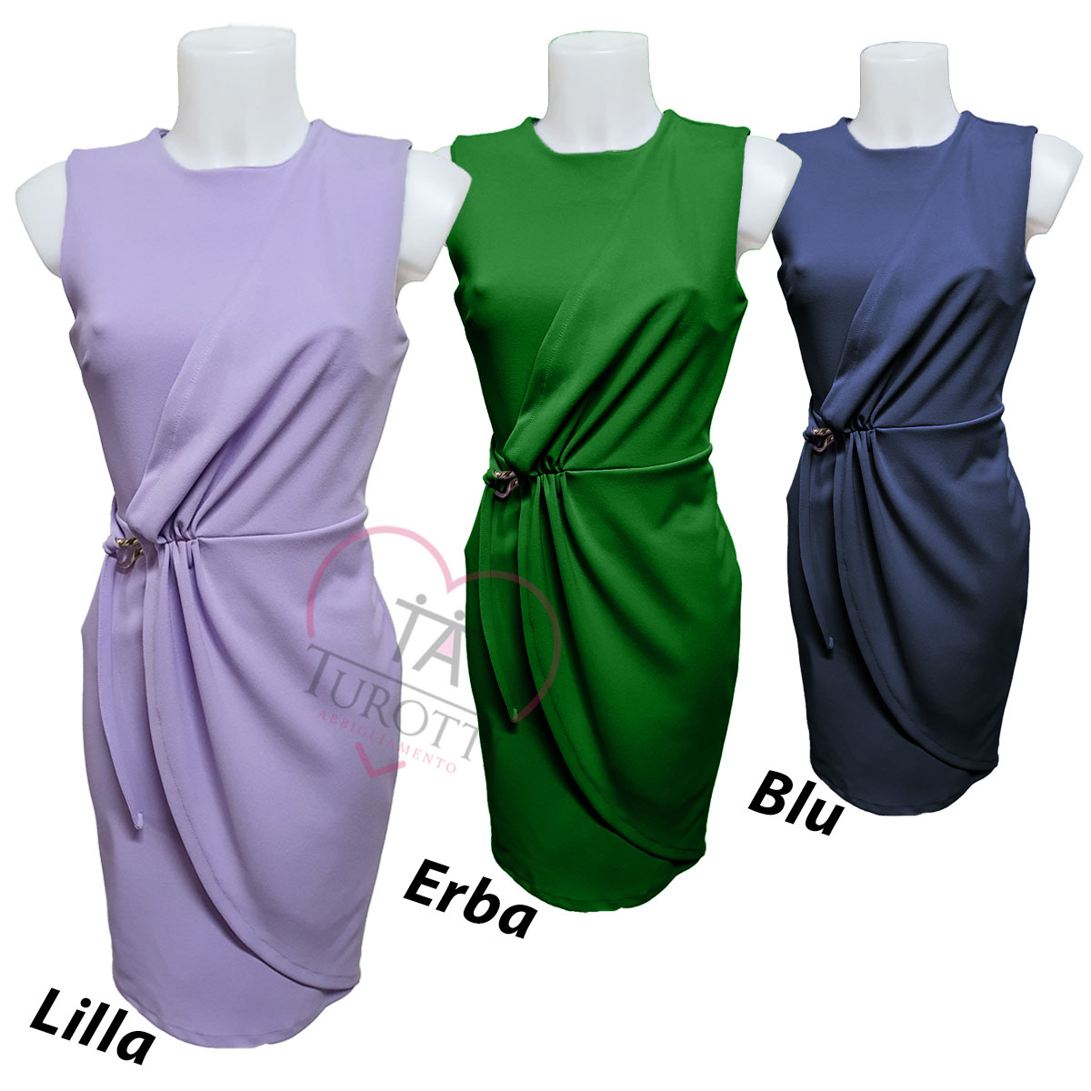 Rinascimento Abito tubino donna CFC 0118955 con elegante laccio in vita - immagine 3