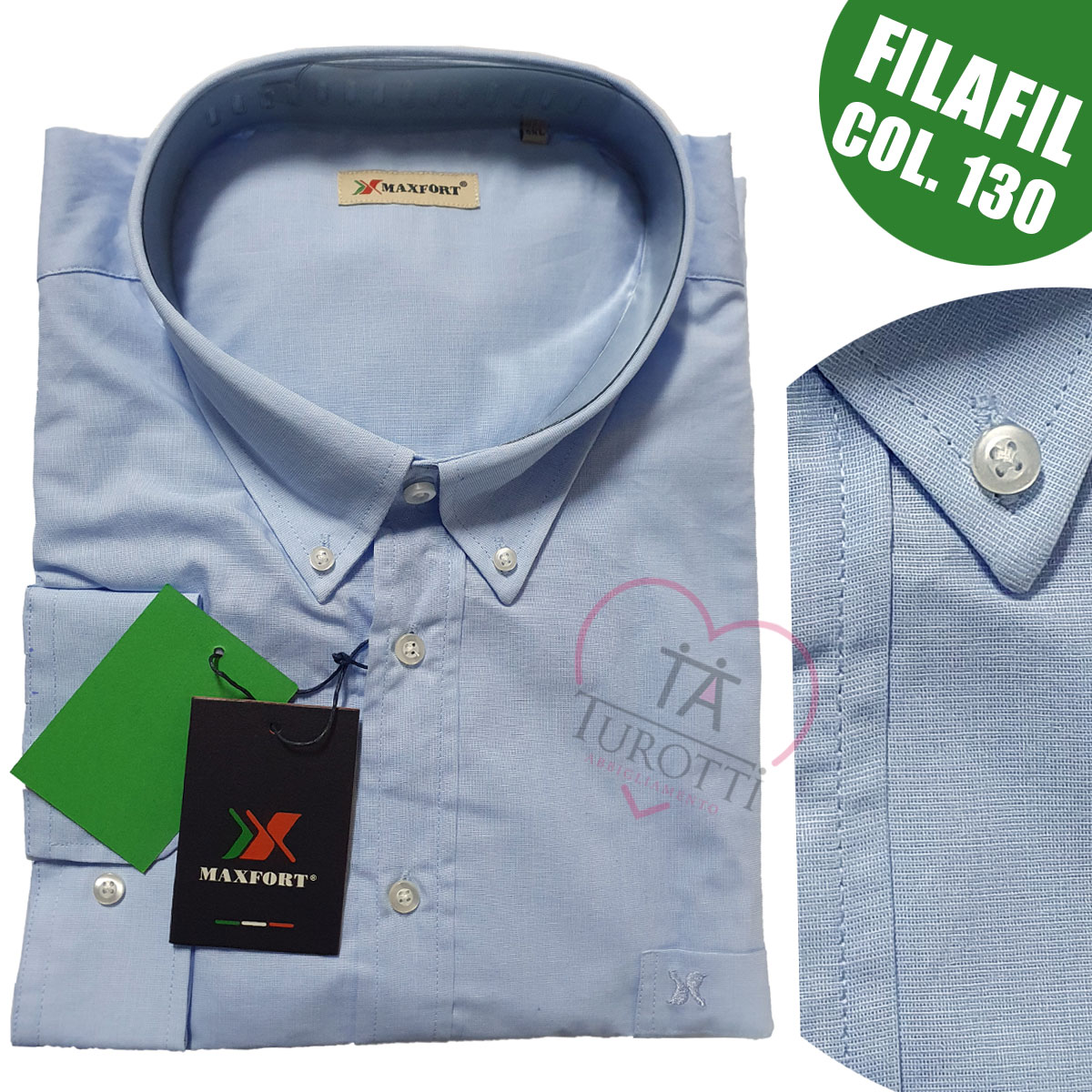 Camicia Uomo MAXFORT Filafil Taglie Maxi variante blu 100 - immagine 2