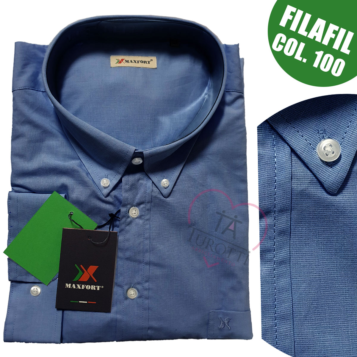 Camicia Uomo MAXFORT Filafil Taglie Maxi variante blu 100