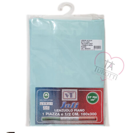 Lenzuolo sopra cotone Joli 180x300 cm 1 piazza e mezza   VT bianco e colorato - immagine 3