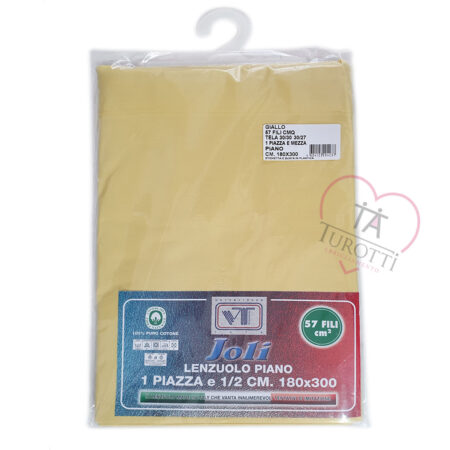 Lenzuolo sopra cotone Joli 180x300 cm 1 piazza e mezza   VT bianco e colorato - immagine 4