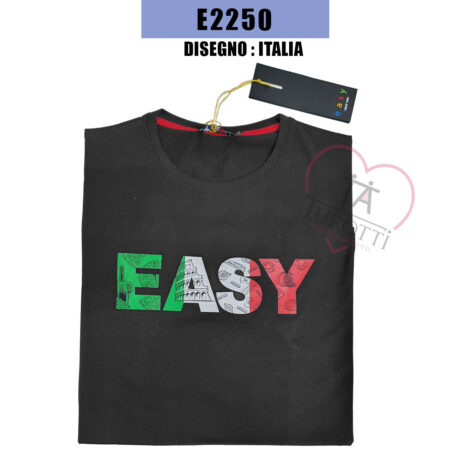 T-Shirt Easy uomo girocollo art E2250 disegno Italia - immagine 2