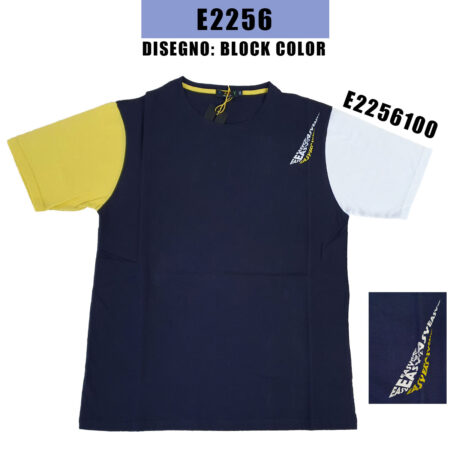 T-Shirt  uomo girocollo Easy art E2256 disegno Block Color - immagine 3
