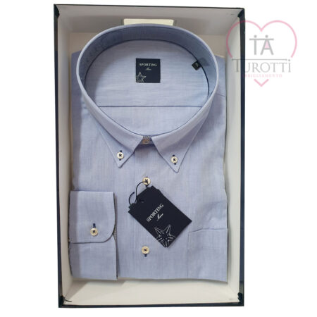 Camicia uomo Orleans OVER tinta unita 292E BDW Sporting Mare con taschino e bottoncini