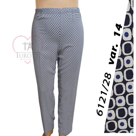 Pantalone donna classico viscosa modello 6121/28  Aertre geometricocolore  bianco 14