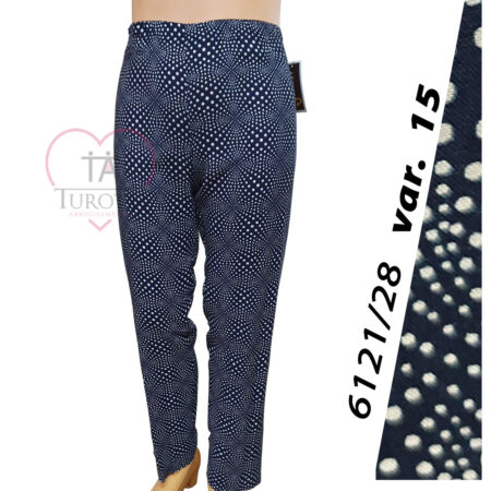 Pantalone donna classico viscosa modello 6121/28  Aertre con cerchi colore  bianco 15