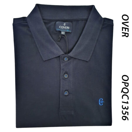 Polo Over Coveri Moving uomo  mezza manica art. OPQC1356 100 % cotone tinta unita  con riga sulla mezza manica - immagine 7