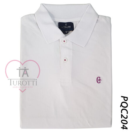 Polo Uomo Coveri Moving mezza manica art. PQC204 100 % cotone tinta unita  con riga sulla mezza manica - immagine 14