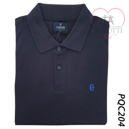 Polo Uomo Coveri Moving mezza manica art. PQC204 100 % cotone tinta unita  con riga sulla mezza manica - immagine 15