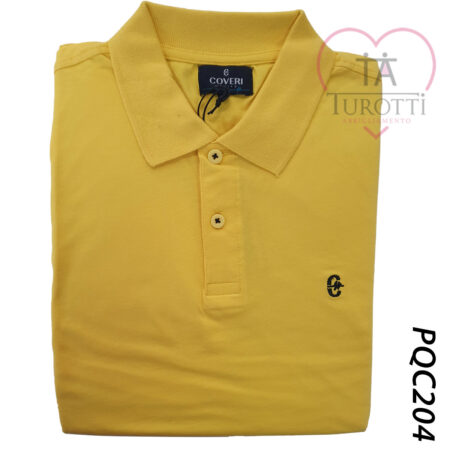 Polo Uomo Coveri Moving mezza manica art. PQC204 100 % cotone tinta unita  con riga sulla mezza manica - immagine 17