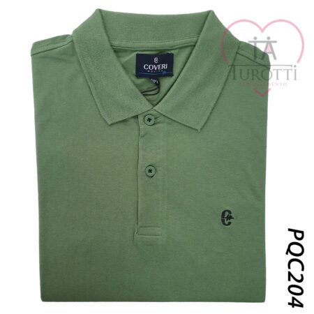 Polo Uomo Coveri Moving mezza manica art. PQC204 100 % cotone tinta unita  con riga sulla mezza manica - immagine 19
