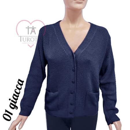 Cardigan donna collo V bottoni misto cotone art 01 giacca  vari colori Moda Italia Carpi - immagine 5