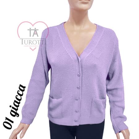 Cardigan donna collo V bottoni misto cotone art 01 giacca  vari colori Moda Italia Carpi
