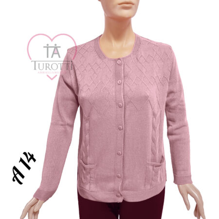 Cardigan donna collo coreana bottoni misto cotone art A14  vari colori Moda Italia Carpi - immagine 6