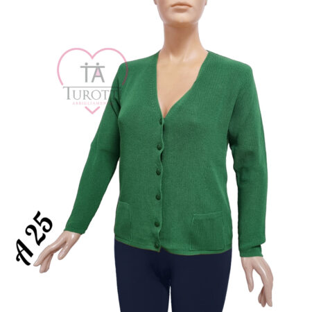 Cardigan donna collo V bottoni misto cotone art A25  vari colori Moda Italia Carpi - immagine 7