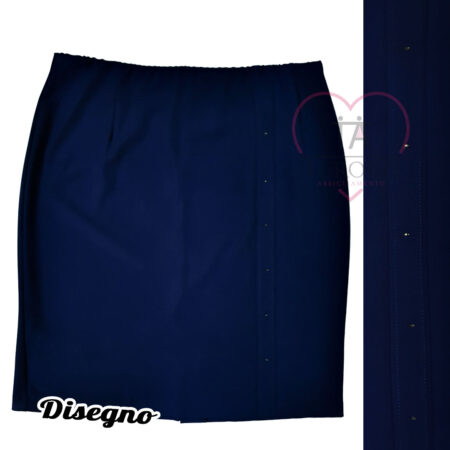 Gonna tubino elegante perline davanti art Disegno Elena - immagine 2