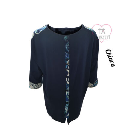 Maglia Donna misto viscosa Chiara Sempre Bella blu fantasy - immagine 2
