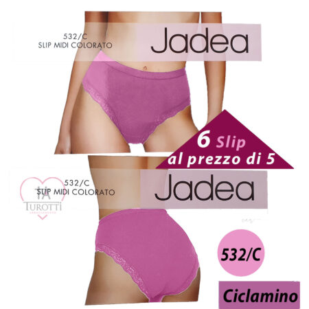 slip midi JADEA 532/C pizzo una confezione  da 6 al prezzo di 5 colore fiordaliso - immagine 3