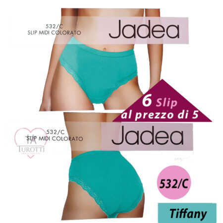 slip midi JADEA 532/C pizzo una confezione  da 6 al prezzo di 5 colore fiordaliso - immagine 5