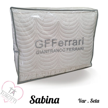 Trapuntino microfibra stampata matrimoniale  rifinito con volantino terminale Sabina var seta  GF Ferrari - immagine 2