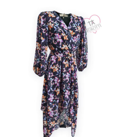 Abito da donna a fiori nero di Bucle art A5699F5T7MICR